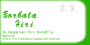 borbala hiri business card